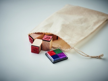 Logo trade business gift photo of: 8 wooden Christmas stamps set