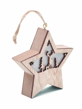 Logo trade business gift photo of: MDF star with light