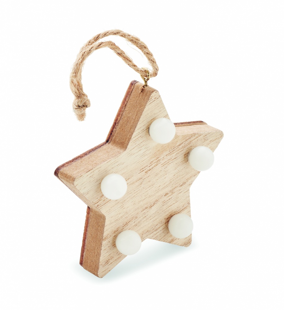 Logotrade promotional merchandise image of: Wooden weed star with lights