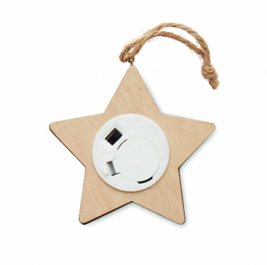 Logo trade promotional merchandise photo of: Wooden weed star with lights
