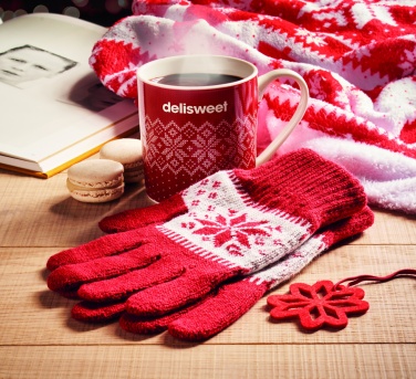 Logo trade promotional items picture of: Winter gift mug and gloves set
