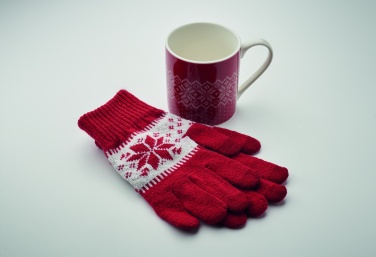 Logo trade promotional gift photo of: Winter gift mug and gloves set