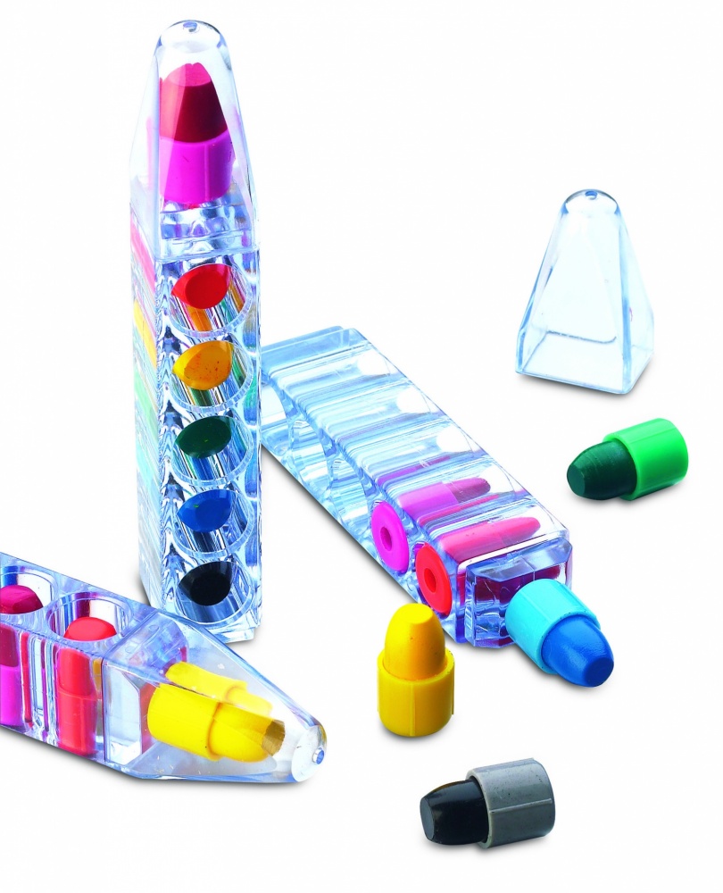 Logo trade advertising products image of: Set of 6 wax crayons