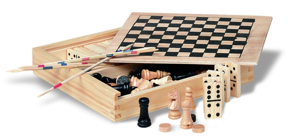 Logo trade promotional merchandise photo of: 4 games in wooden box