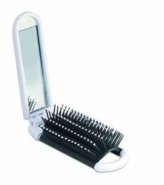 Logo trade promotional giveaways picture of: Foldable hairbrush with mirror