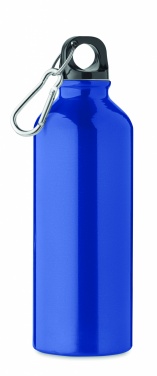 Logo trade corporate gifts image of: 500 ml single-walled water bottle made of recycled aluminum with a carabiner
