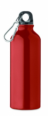 Logo trade corporate gifts image of: 500 ml single-walled water bottle made of recycled aluminum with a carabiner