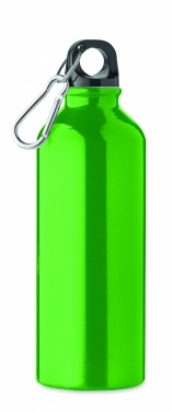 Logo trade promotional items picture of: 500 ml single-walled water bottle made of recycled aluminum with a carabiner