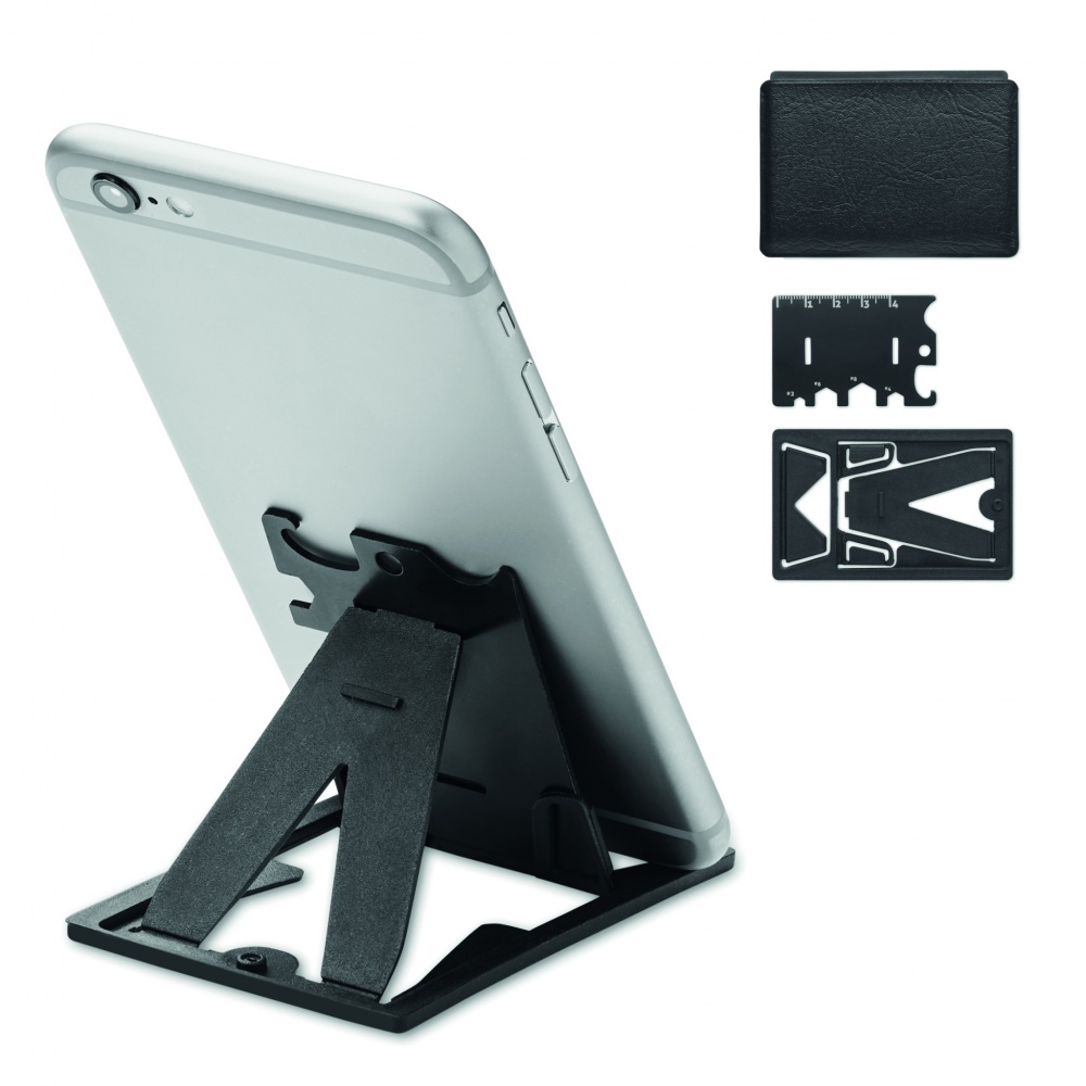 Logo trade corporate gift photo of: Multi-tool pocket phone stand