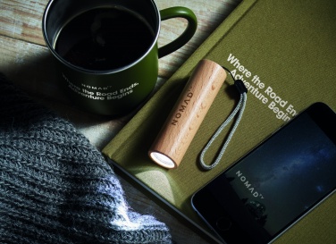 Logo trade promotional merchandise picture of: Beech wood rechargeable torch