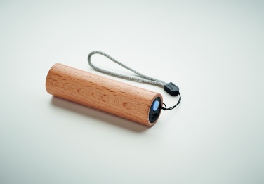 Logo trade promotional merchandise photo of: Beech wood rechargeable torch