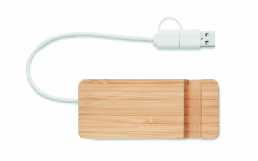 Logotrade promotional items photo of: Bamboo USB 4 ports hub