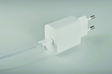 Logo trade promotional items picture of: 20W 2 port USB charger EU plug