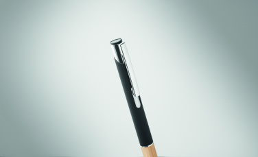 Logo trade advertising product photo of: Ballpoint pen made of aluminum with a bamboo grip