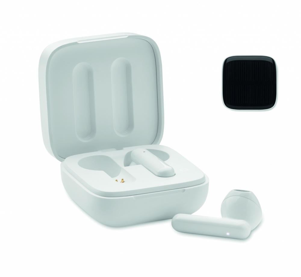 Logo trade promotional giveaways picture of: TWS earbuds with solar charger