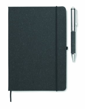 Logo trade promotional products image of: Recycled leather notebook set