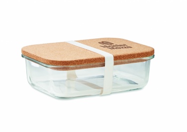 Logo trade promotional giveaways image of: Glass lunch box with cork lid