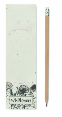 Logo trade promotional giveaway photo of: Natural pencil in seeded pouch