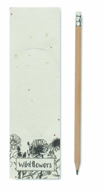 Logo trade business gifts image of: Natural pencil in seeded pouch