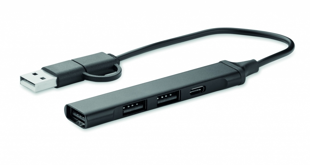 Logotrade corporate gift picture of: USB 4 port hub 19 cm