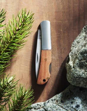 Logo trade promotional merchandise photo of: Foldable knife in acacia wood