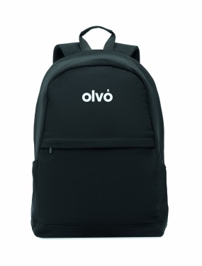 Logo trade promotional item photo of: A 15-inch laptop backpack made of recycled pre-consumer cotton and recycled polyester with customizable printing.