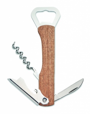 Logo trade advertising products image of: 3 in 1 bamboo bottle opener WOOL
