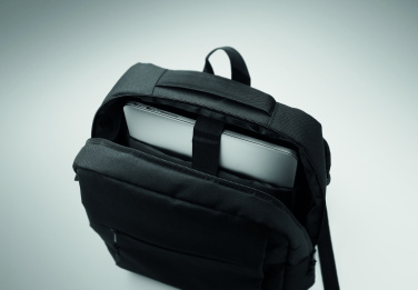 Logotrade promotional merchandise image of: Slim 15 inch laptop backpack made of 600D RPET polyester with a 210D lining and customizable printing