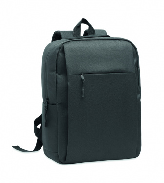 Logotrade business gifts photo of: Slim 15 inch laptop backpack made of 600D RPET polyester with a 210D lining and customizable printing