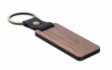 Logo trade advertising product photo of: Key ring in walnut and PU Kokkola