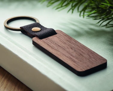 Logotrade promotional giveaway picture of: Key ring in walnut and PU Kokkola