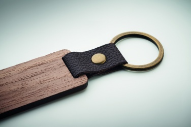 Logotrade promotional gift image of: Key ring in walnut and PU Kokkola