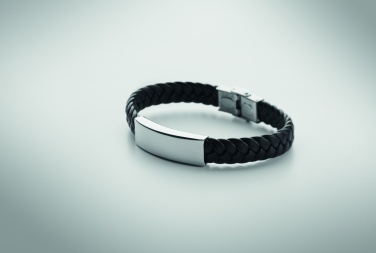 Logo trade promotional product photo of: Braided faux leather bracelet