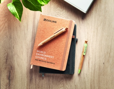 Logo trade promotional product photo of: Recycled Leather A5 notebook