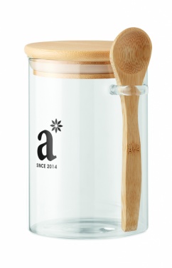 Logotrade business gift image of: Glass jar with spoon 600 ml