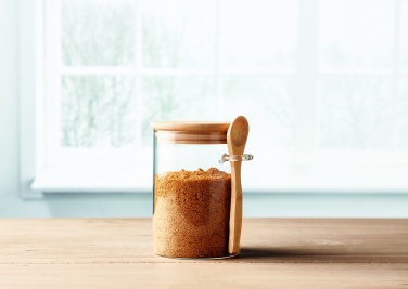 Logotrade promotional product image of: Glass jar with spoon 600 ml