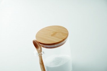 Logo trade promotional merchandise picture of: Glass jar with spoon 600 ml