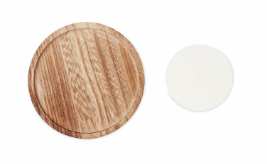 Logo trade promotional items image of: Candle on round wooden base