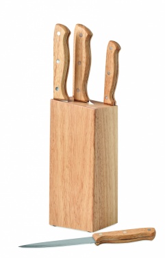 Logo trade corporate gifts picture of: 5 piece knife set in base