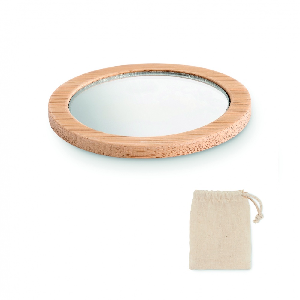 Logo trade corporate gifts picture of: Bamboo make-up mirror