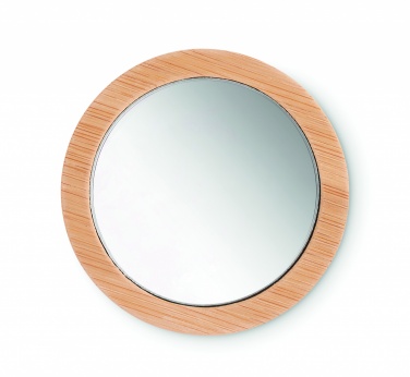 Logo trade business gift photo of: Bamboo make-up mirror