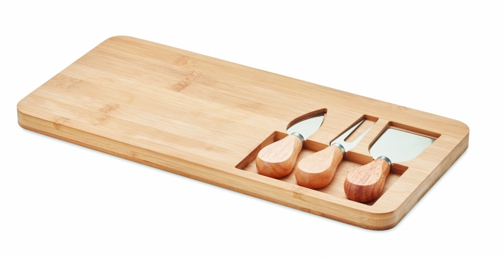 Logotrade advertising product picture of: Bamboo Cheese board set Leipzig