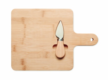 Logo trade corporate gifts image of: Cheese board set in bamboo Bremen