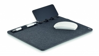 Logo trade promotional giveaway photo of: RPET mouse mat charger 15W