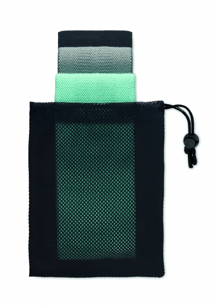 Logo trade advertising products image of: Set of 3 fitness bands in pouch