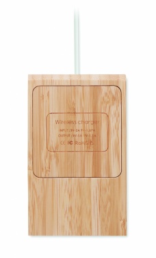 Logotrade promotional giveaway picture of: Bamboo wireless charger  10W ODOS
