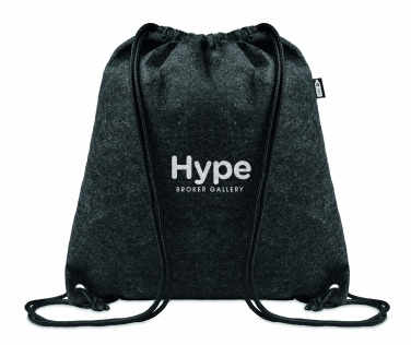 Logo trade promotional gift photo of: RPET felt drawstring bag