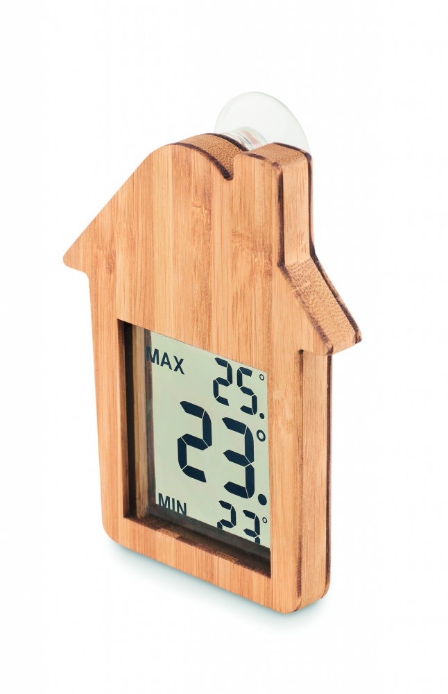 Logo trade promotional product photo of: Bamboo weather station HISA