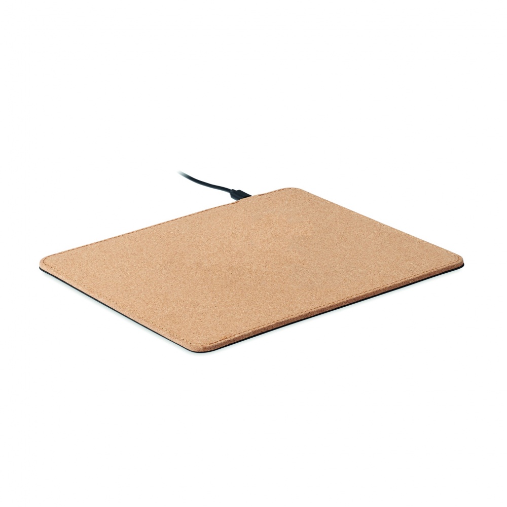 Logotrade promotional items photo of: Cork mouse mat charger 15W
