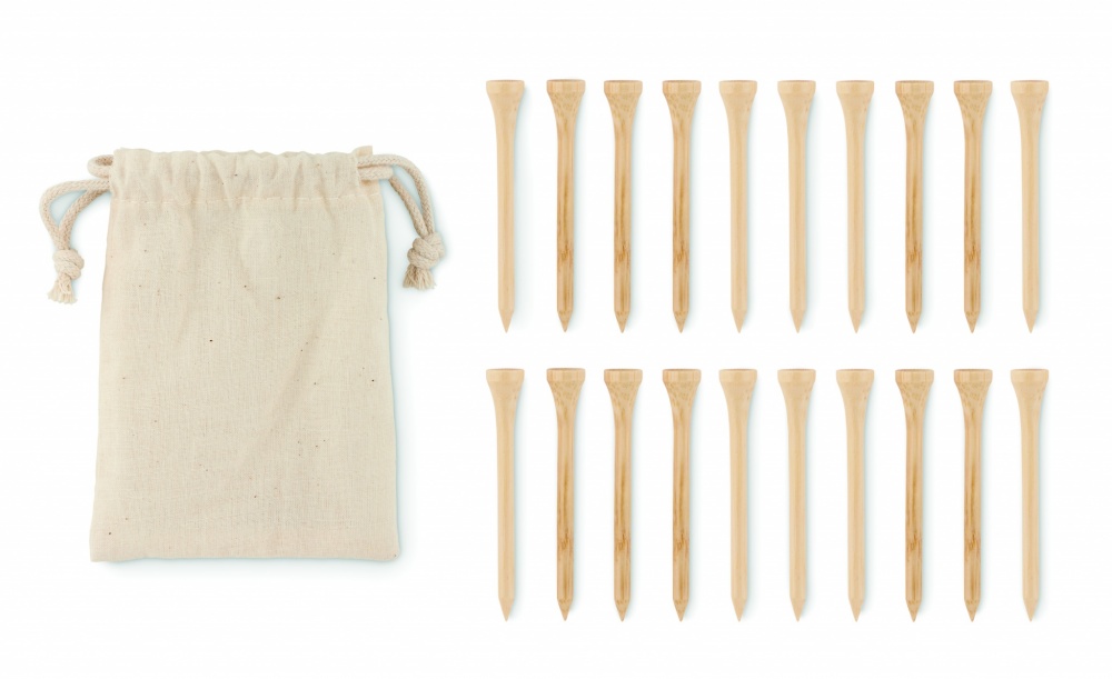 Logo trade business gift photo of: 20 bamboo golf tees set